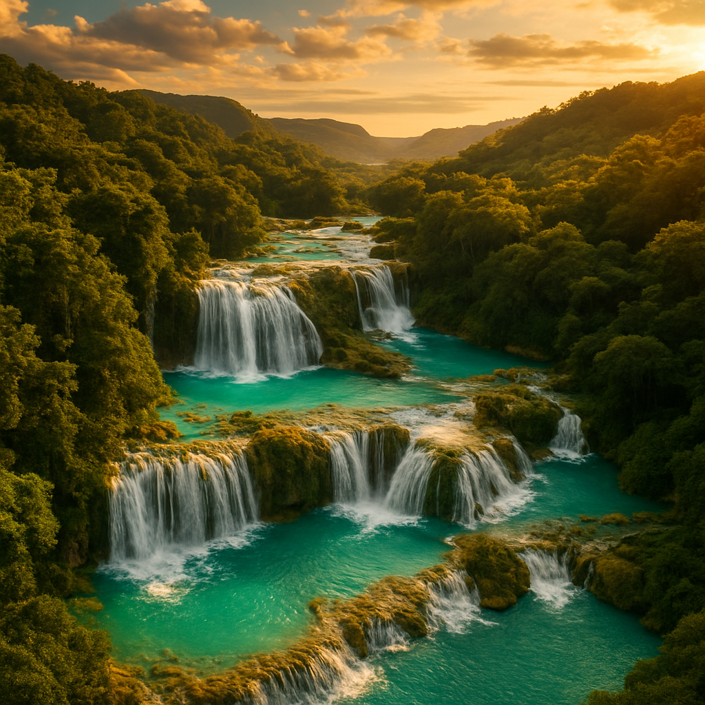 Cascadas turquesa de la Huasteca Potosina en México